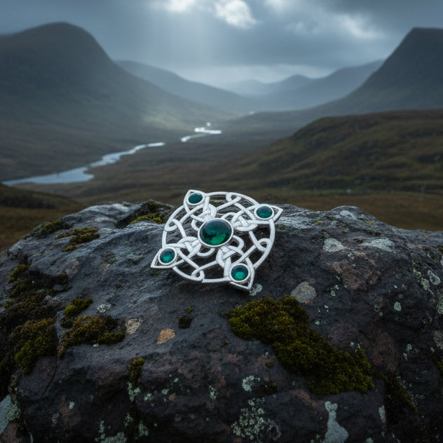 Celtic Brooch, Irish Pennanular Pin, Irish Jewelry, Scottish Brooch, Celtic Pin, Ireland Gift, Plaid Pin, Tartan Pin, Wiccan Jewelry