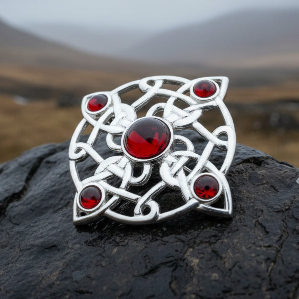 Celtic Brooch, Irish Pennanular Pin, Irish Jewelry, Scottish Brooch, Celtic Pin, Ireland Gift, Plaid Pin, Tartan Pin, Wiccan Jewelry