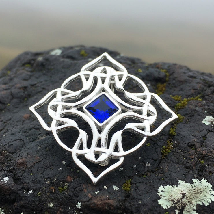Celtic Brooch, Irish Crystal Pin, Irish Jewelry, Scottish Brooch, Celtic Pin, Ireland Gift, Plaid Pin, Tartan Pin, Wiccan Jewelry, Wife Gift
