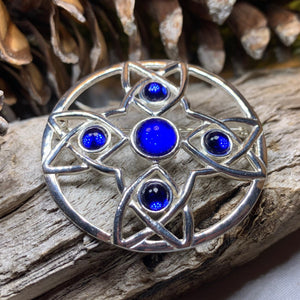 Celtic Brooch, Irish Blue Pin, Irish Jewelry, Scottish Brooch, Celtic Pin, Ireland Gift, Plaid Pin, Tartan Pin, Wiccan Jewelry, Wife Gift
