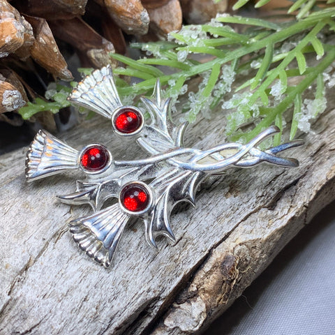 Load image into Gallery viewer, Thistle Pin, Celtic Jewelry, Scotland Jewelry, Celtic Brooch, Outlander Jewelry, Kilt Pin, Celtic Pin, Flower Brooch, Ladies Scottish Gift
