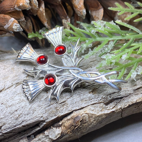 Load image into Gallery viewer, Thistle Pin, Celtic Jewelry, Scotland Jewelry, Celtic Brooch, Outlander Jewelry, Kilt Pin, Celtic Pin, Flower Brooch, Ladies Scottish Gift

