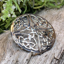 Load image into Gallery viewer, Celtic Knot Brooch, Ireland Jewelry, Sterling Silver Brooch, Irish Pin, Scarf Pin, Mom Gift, Anniversary Gift, Bridal Jewelry, Celtic Pin
