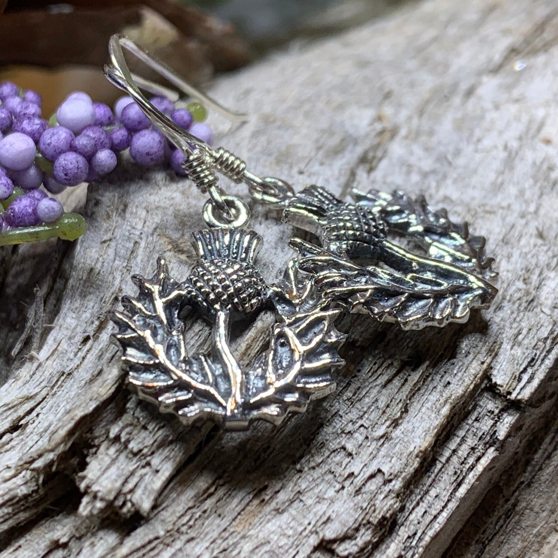 Thistle Earrings, Celtic Jewelry, Scotland Jewelry, Outlander Jewelry, Girlfriend Gift, Sister Gift, Mom Gift, Nature Jewelry, Wife Gift