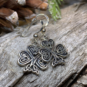 Shamrock Earrings, Celtic Jewelry, Feis Accessory, Irish Dancer, Celtic Knot Earrings, Wiccan Jewelry, Nature Jewelry, Ireland, Gift for Her