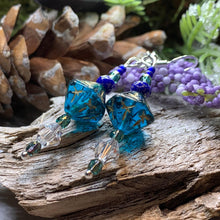 Load image into Gallery viewer, Midnight Magic Earrings, Crystal Jewelry, Blue Long Earrings, Beaded Drop Earrings, Mom Gift, Sister Gift, Friendship Gift, Nature Jewelry
