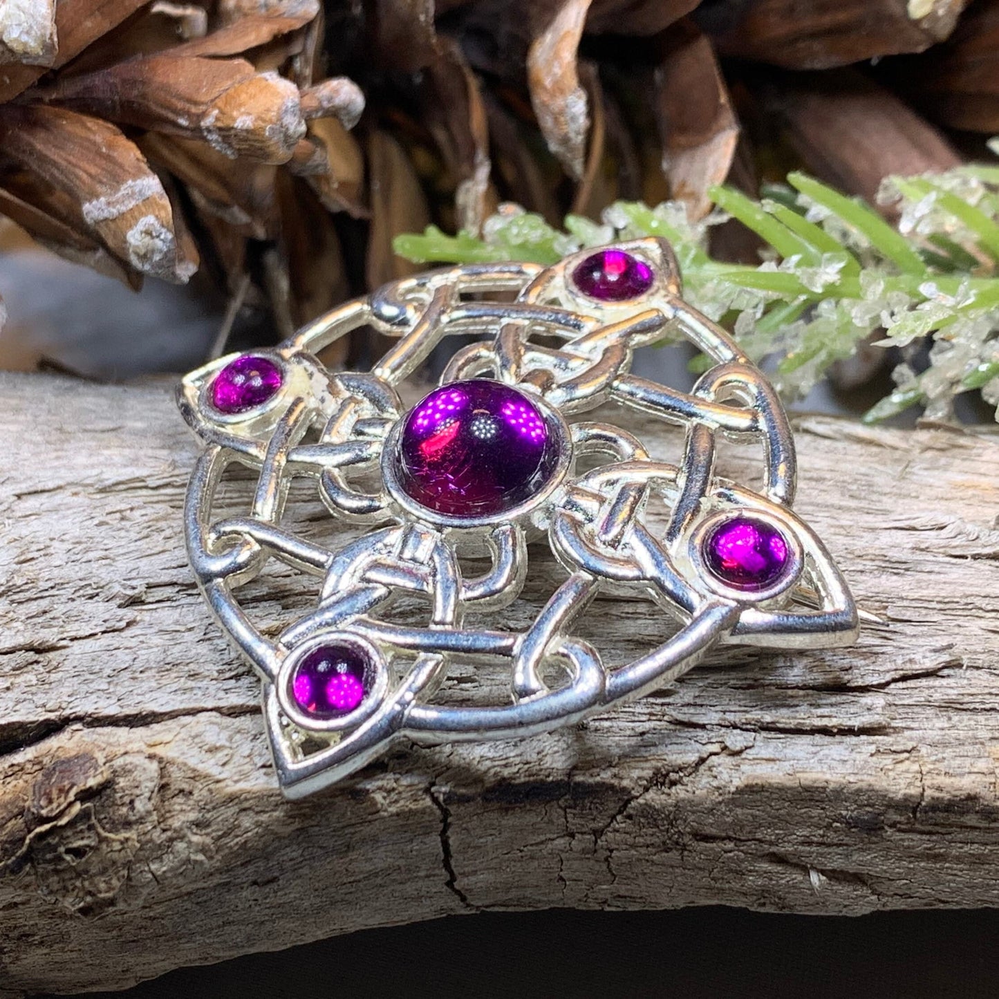 Celtic Brooch, Irish Pennanular Pin, Irish Jewelry, Scottish Brooch, Celtic Pin, Ireland Gift, Plaid Pin, Tartan Pin, Wiccan Jewelry