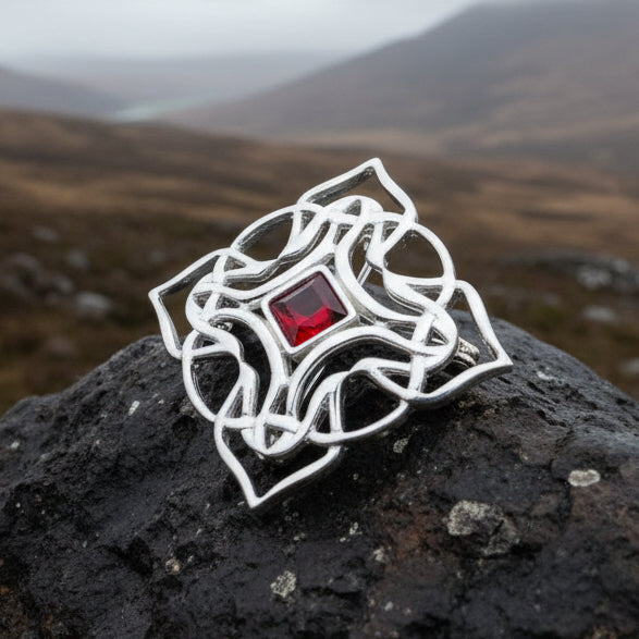 Celtic Brooch, Irish Crystal Pin, Irish Jewelry, Scottish Brooch, Celtic Pin, Ireland Gift, Plaid Pin, Tartan Pin, Wiccan Jewelry, Wife Gift