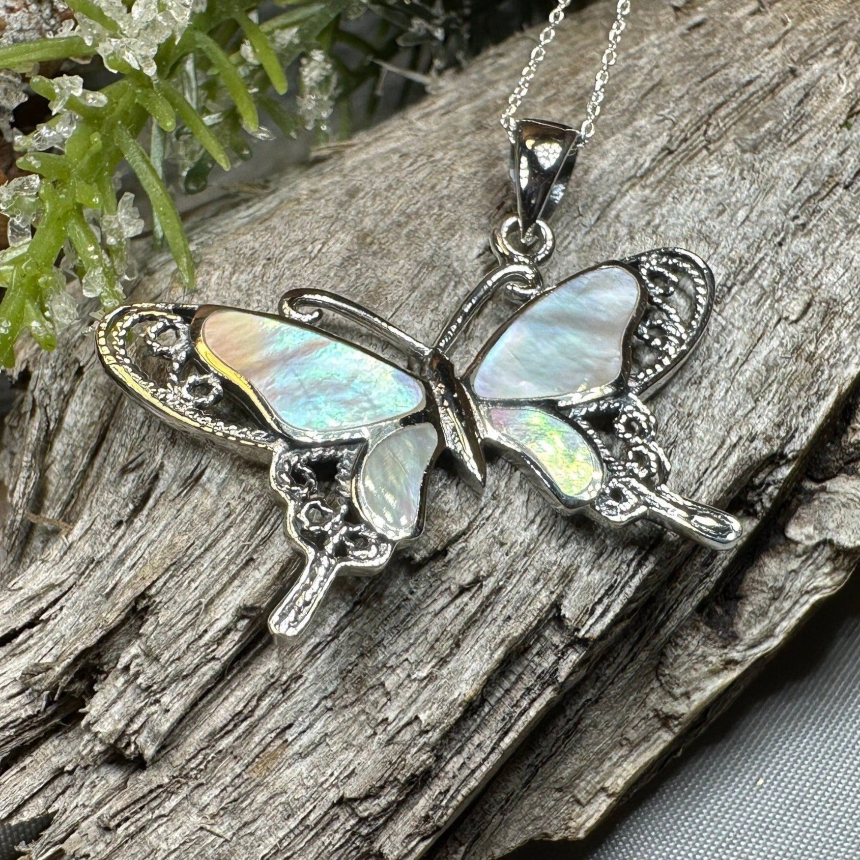 Celtic Crystal Design Jewelry Butterfly Pearl Brooch Blue