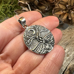 Tree of Life Necklace, Celtic Jewelry, Irish Pendant, Celestial Jewelry, Tree Jewelry, Nature Jewelry, Norse Jewelry, Crecent Moon Necklace