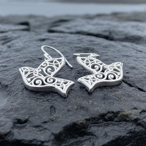Celtic Dove Earrings, Irish Jewelry, Scotland Jewelry, Mom Birthday Gift, Anniversary Gift, Religious Jewelry, Nature Jewelry, Bird Jewelry