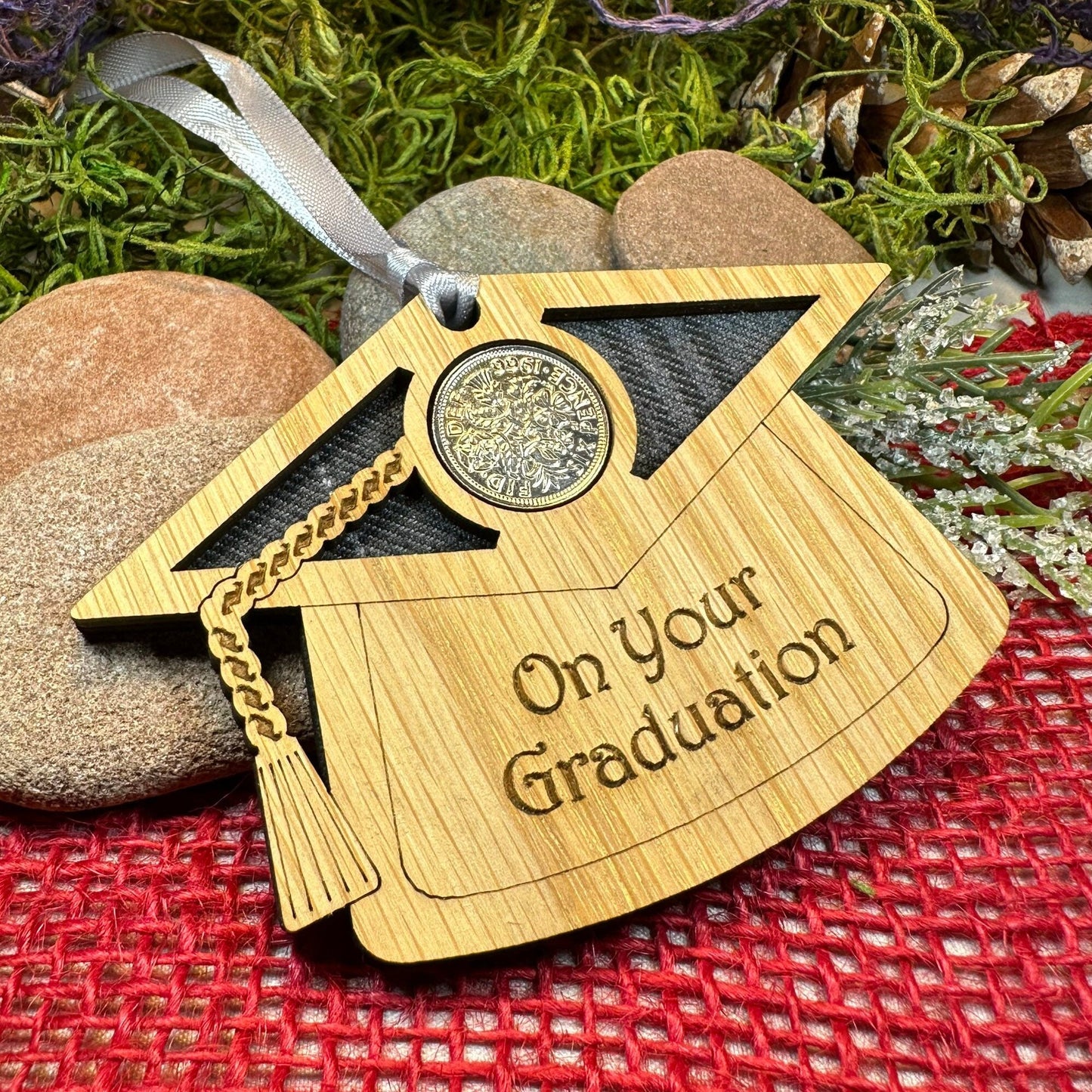 Graduation Lucky Sixpence Ornament — view 7