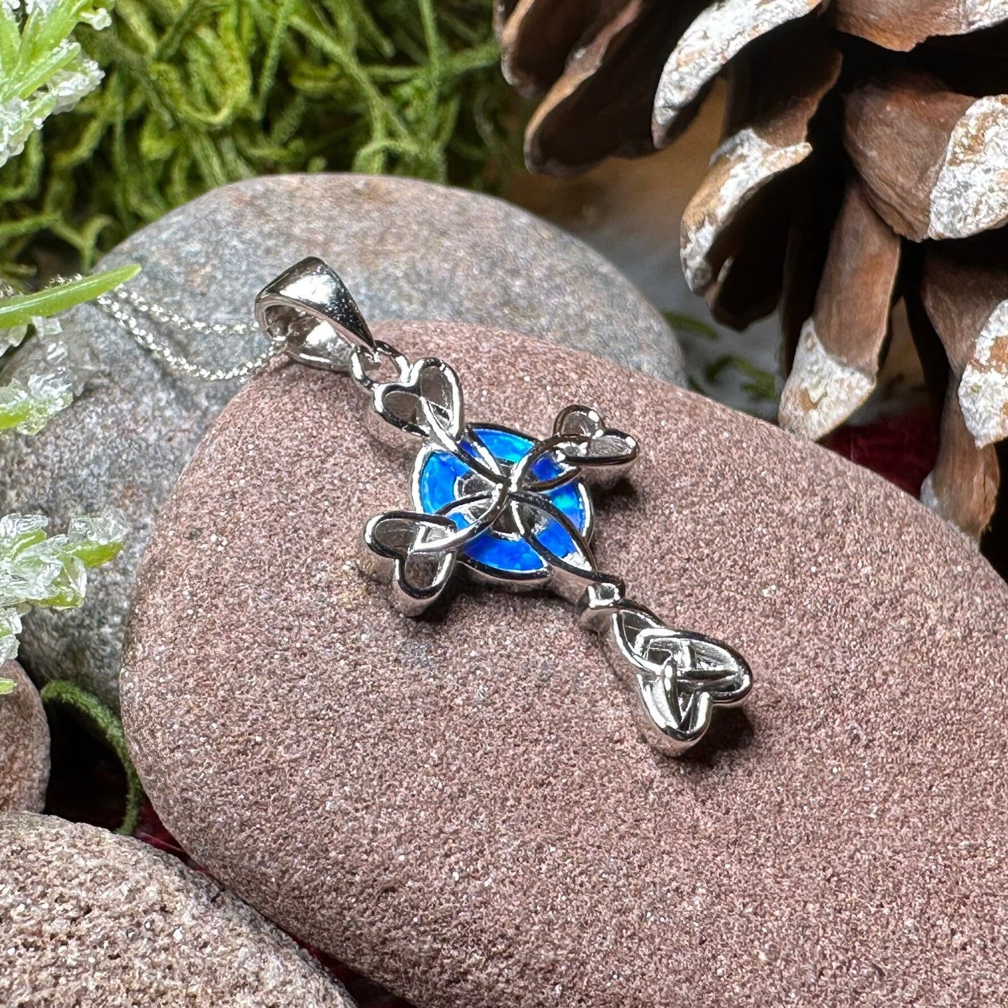 Celtic Cross Necklace, Irish Jewelry, Celtic Jewelry, First Communion Gift, Confirmation Gift, Irish Cross, Religious Jewelry, Opal Mom Gift