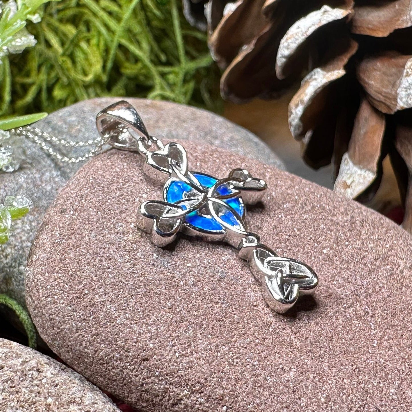 Celtic Cross Necklace, Irish Jewelry, Celtic Jewelry, First Communion Gift, Confirmation Gift, Irish Cross, Religious Jewelry, Opal Mom Gift