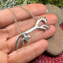 Load image into Gallery viewer, Celtic Horse Necklace, Uffington White Horse, Horse Lover Gift, Animal Lover Gift, Nature Jewelry, Horseback Rider Gift, Equestrian Gift
