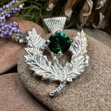 Load image into Gallery viewer, Thistle Brooch, Celtic Jewelry, Scottish Pin, Bridal Jewelry, Anniversary Gift, Tartan Pin, Celtic Brooch, Scotland Jewelry, Outlander Pin
