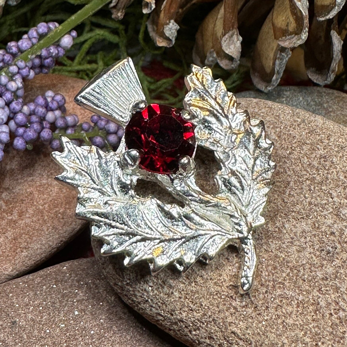 Thistle Brooch, Celtic Jewelry, Scottish Pin, Bridal Jewelry, Anniversary Gift, Tartan Pin, Celtic Brooch, Scotland Jewelry, Outlander Pin