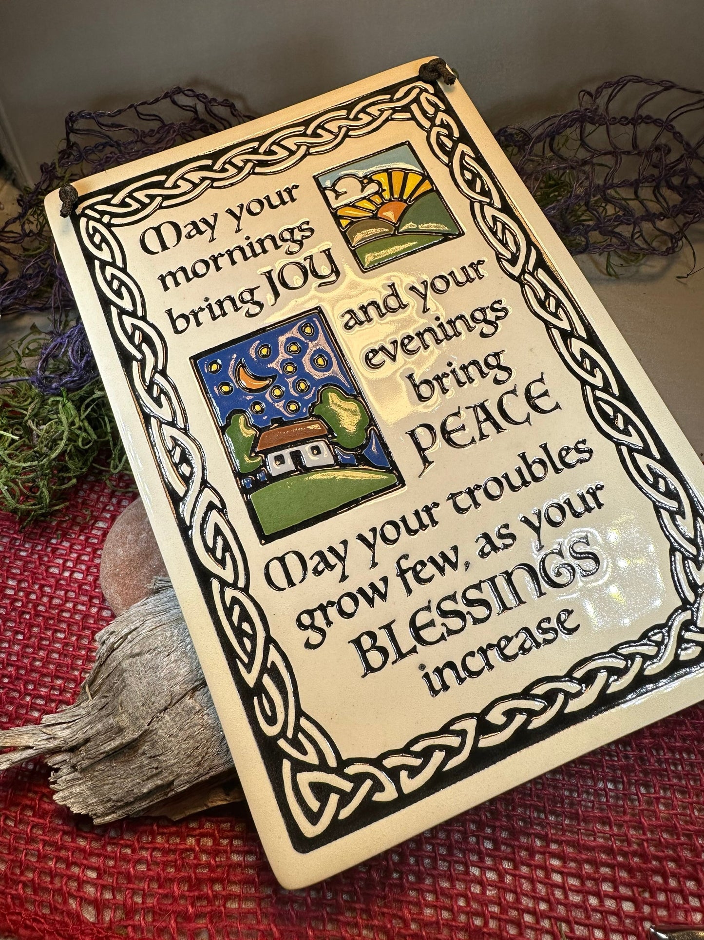 Irish Blessing Wall Art, Ireland Gift, Ceramic Wall Plaque, New Home Gift, Mother's Day Gift, Wedding Gift, Irish Decor, Religious Prayer