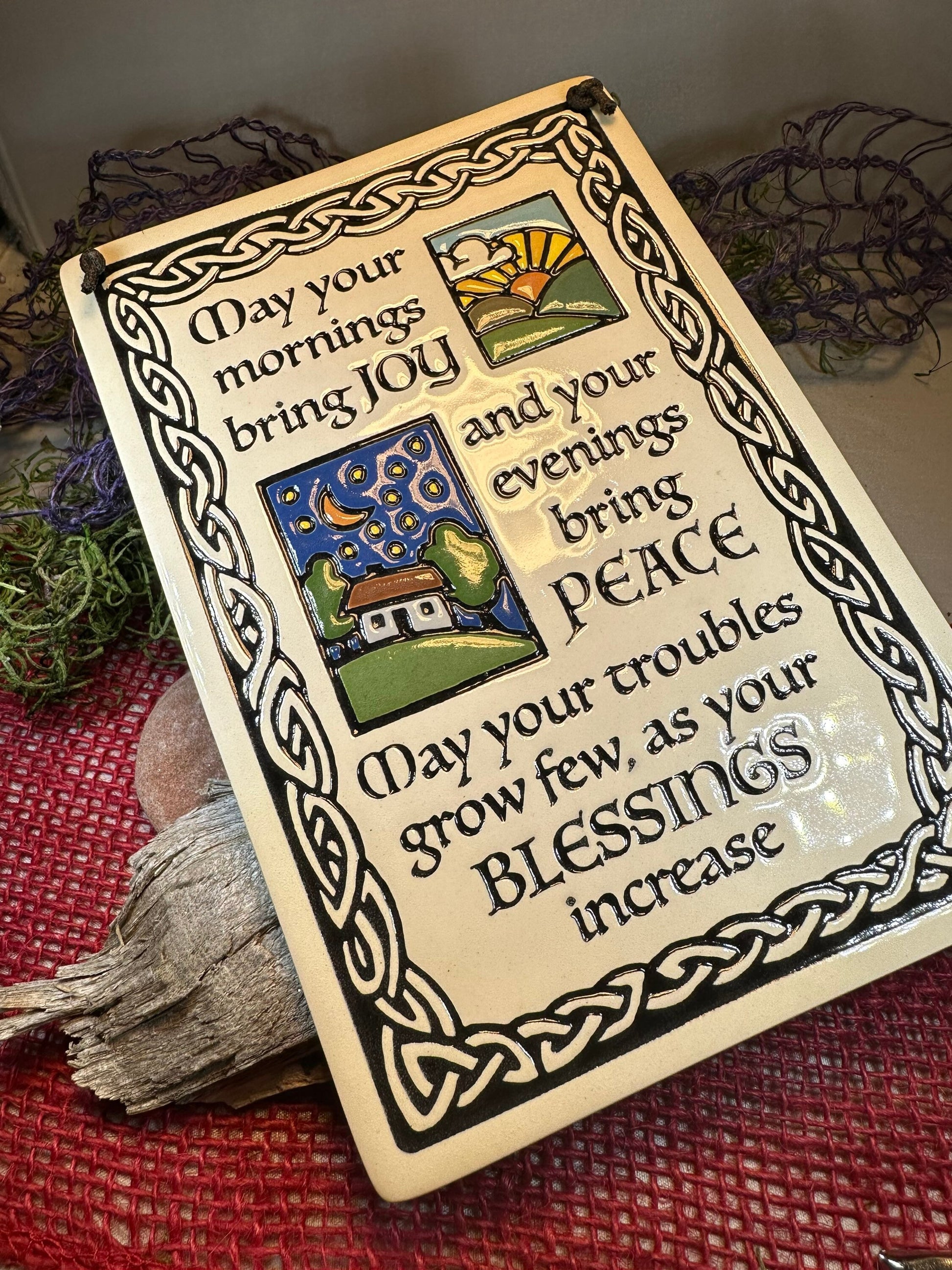 Irish Blessing Wall Art, Ireland Gift, Ceramic Wall Plaque, New Home Gift, Mother's Day Gift, Wedding Gift, Irish Decor, Religious Prayer