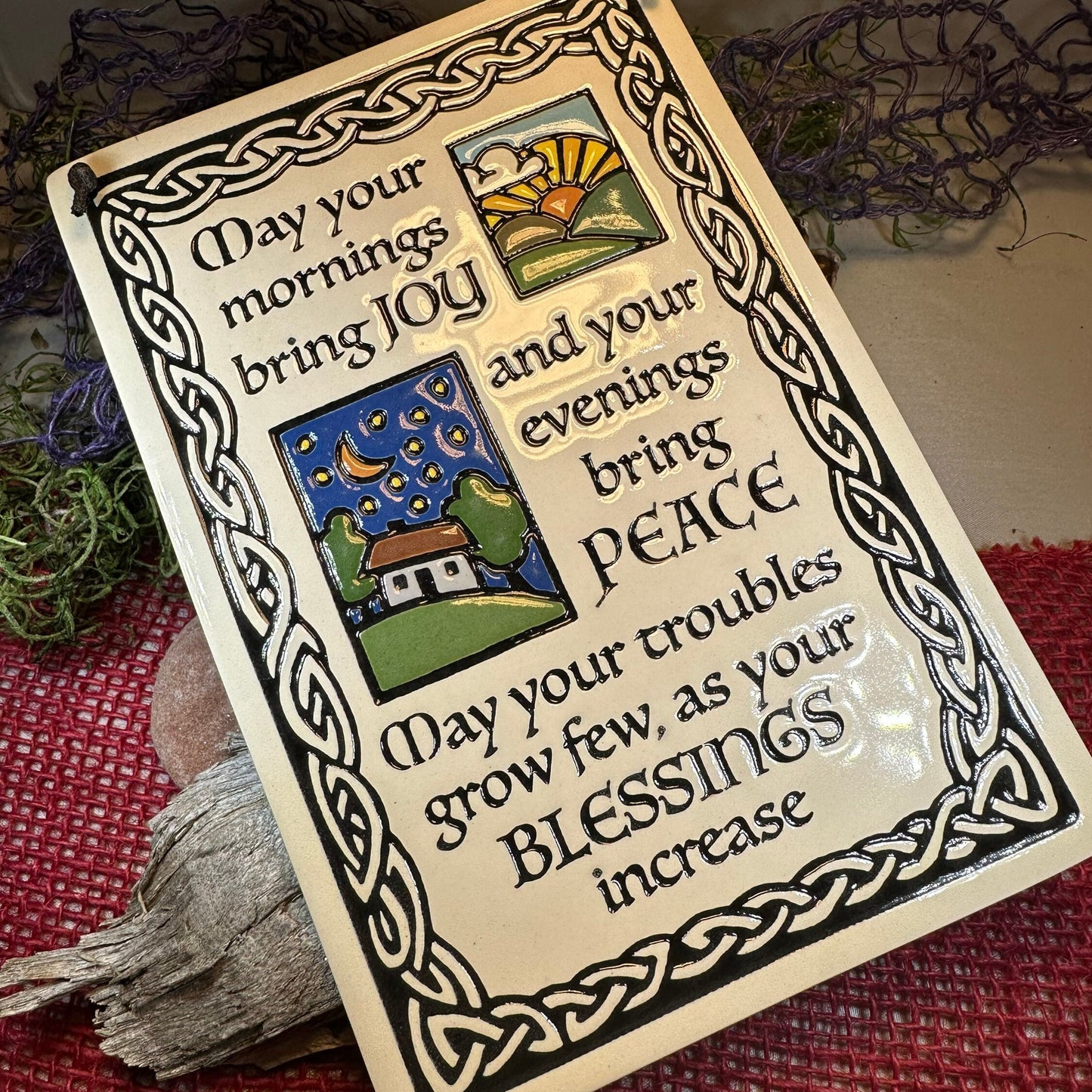 Irish Blessing Wall Art, Ireland Gift, Ceramic Wall Plaque, New Home Gift, Mother's Day Gift, Wedding Gift, Irish Decor, Religious Prayer
