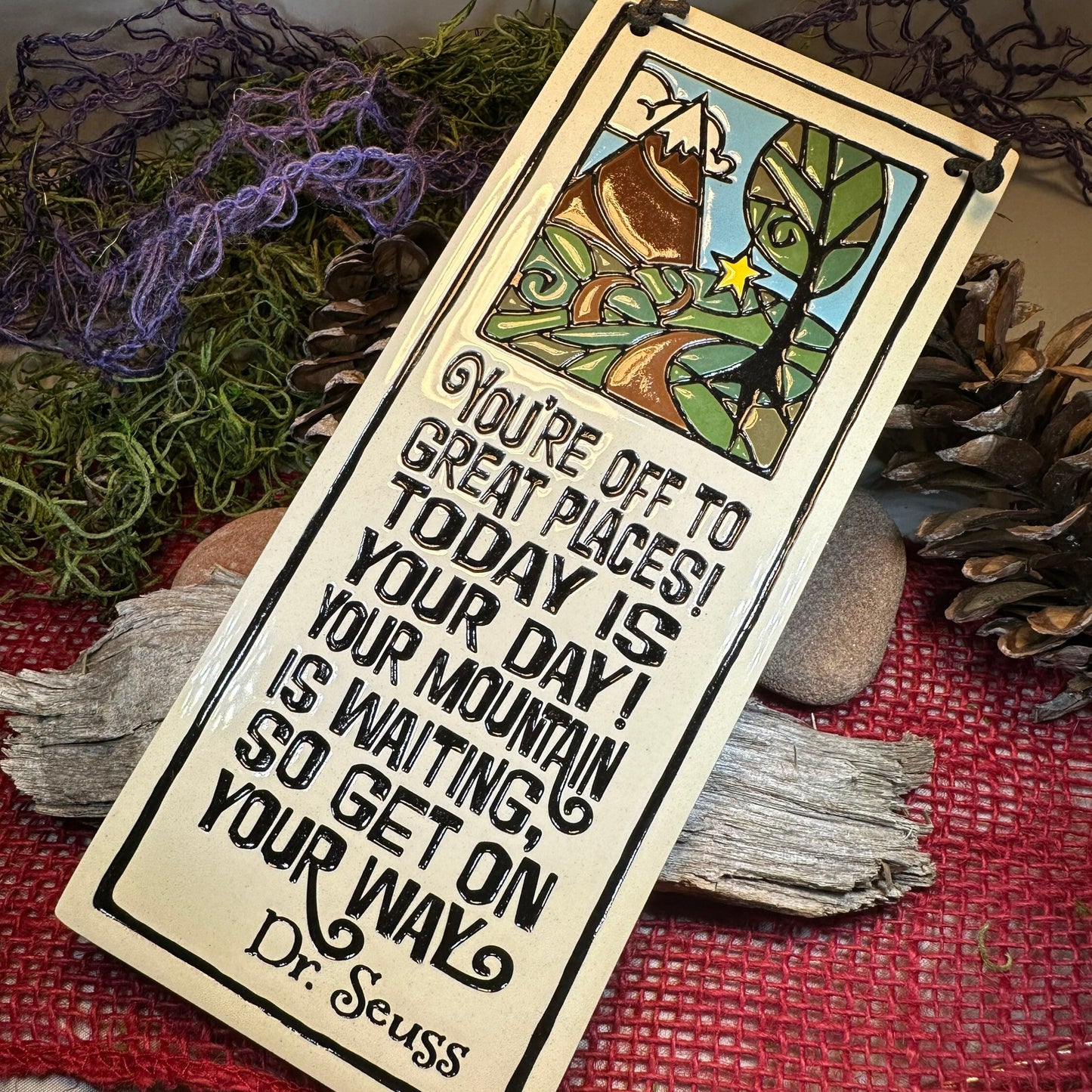 Mountain Wall Art, Encouragement Gift, Ceramic Wall Plaque, New Home Gift, Graduation Gift, Wedding Gift, Teenager Gift, New Job Gift