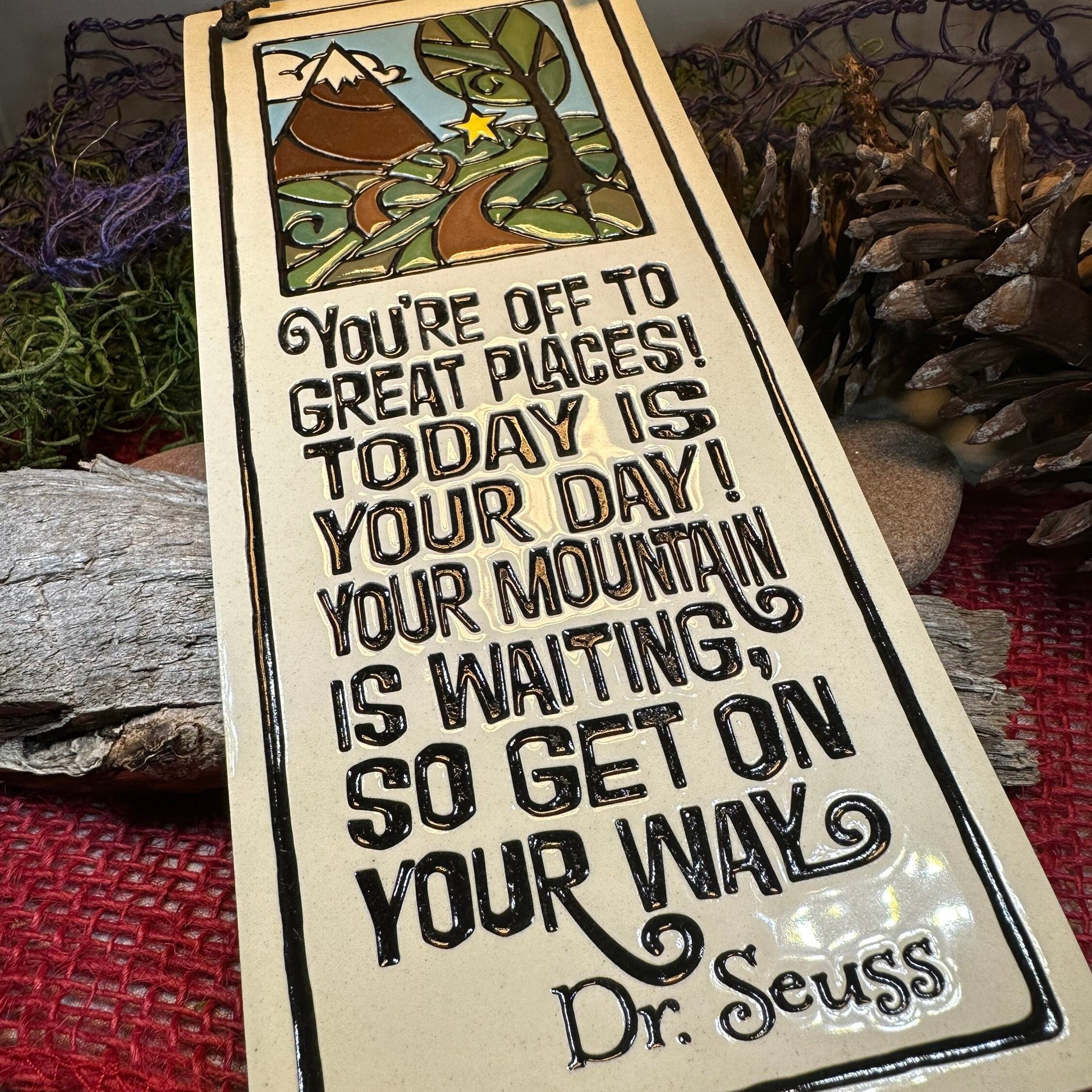 Mountain Wall Art, Encouragement Gift, Ceramic Wall Plaque, New Home Gift, Graduation Gift, Wedding Gift, Teenager Gift, New Job Gift