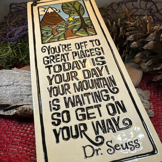 Mountain Wall Art, Encouragement Gift, Ceramic Wall Plaque, New Home Gift, Graduation Gift, Wedding Gift, Teenager Gift, New Job Gift