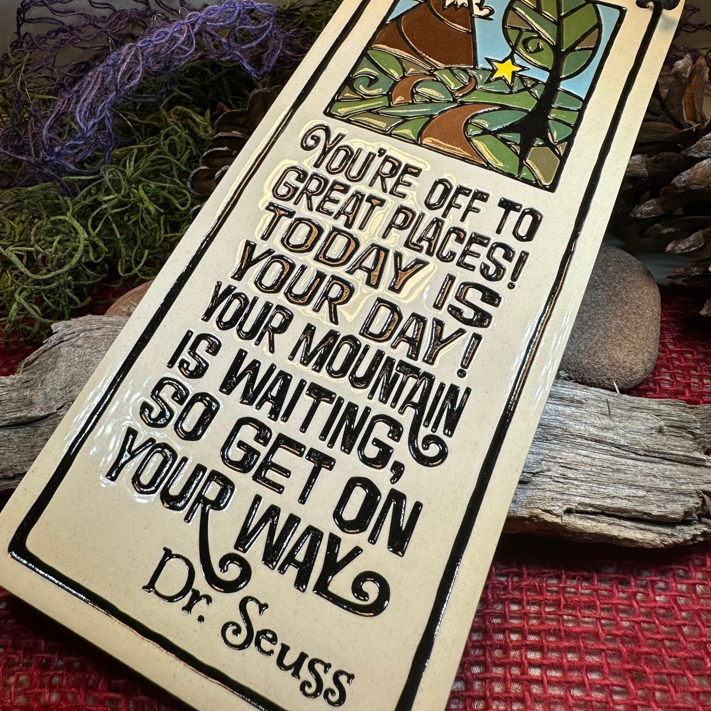 Mountain Wall Art, Encouragement Gift, Ceramic Wall Plaque, New Home Gift, Graduation Gift, Wedding Gift, Teenager Gift, New Job Gift