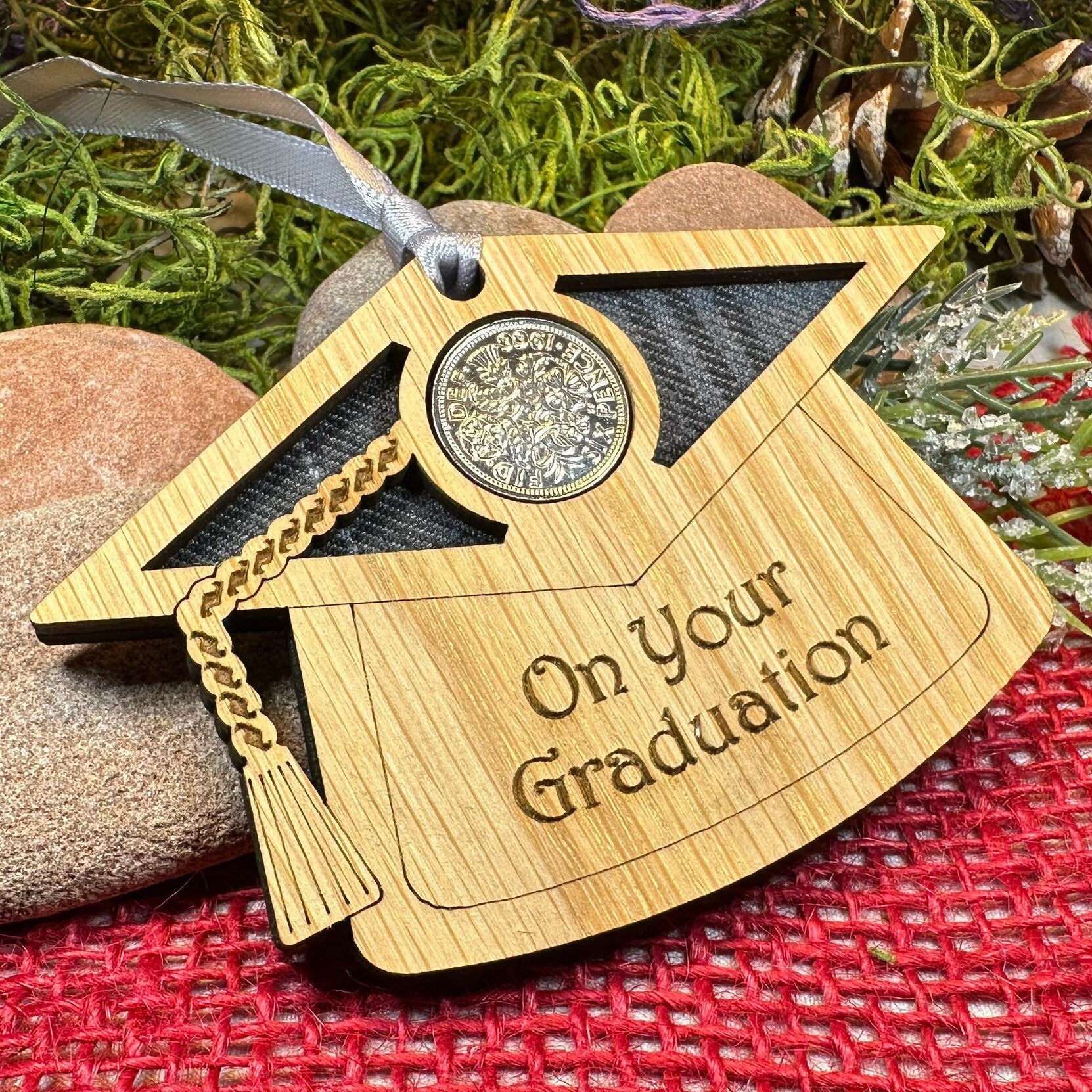 Graduation Lucky Sixpence Ornament — view 8