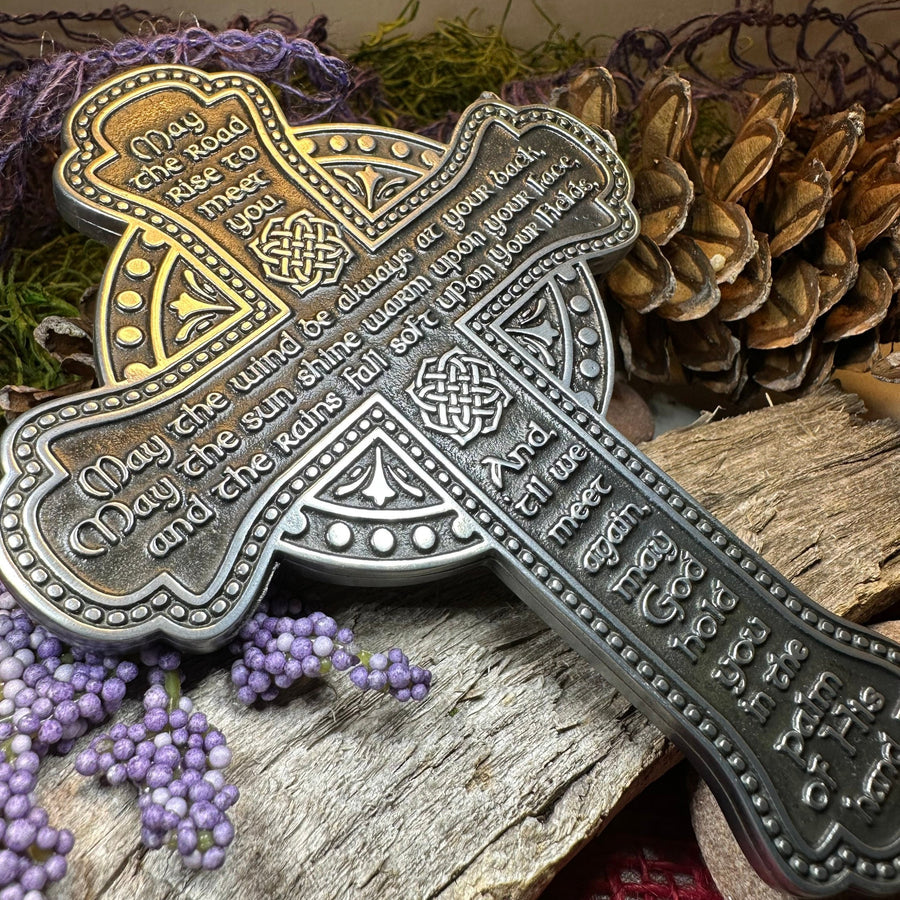 Irish Blessing Wall Cross, Ireland Gift, Pewter Celtic Cross, New Home Gift, Irish Cross Gift, Wedding Gift, Irish Decor, Religious Prayer