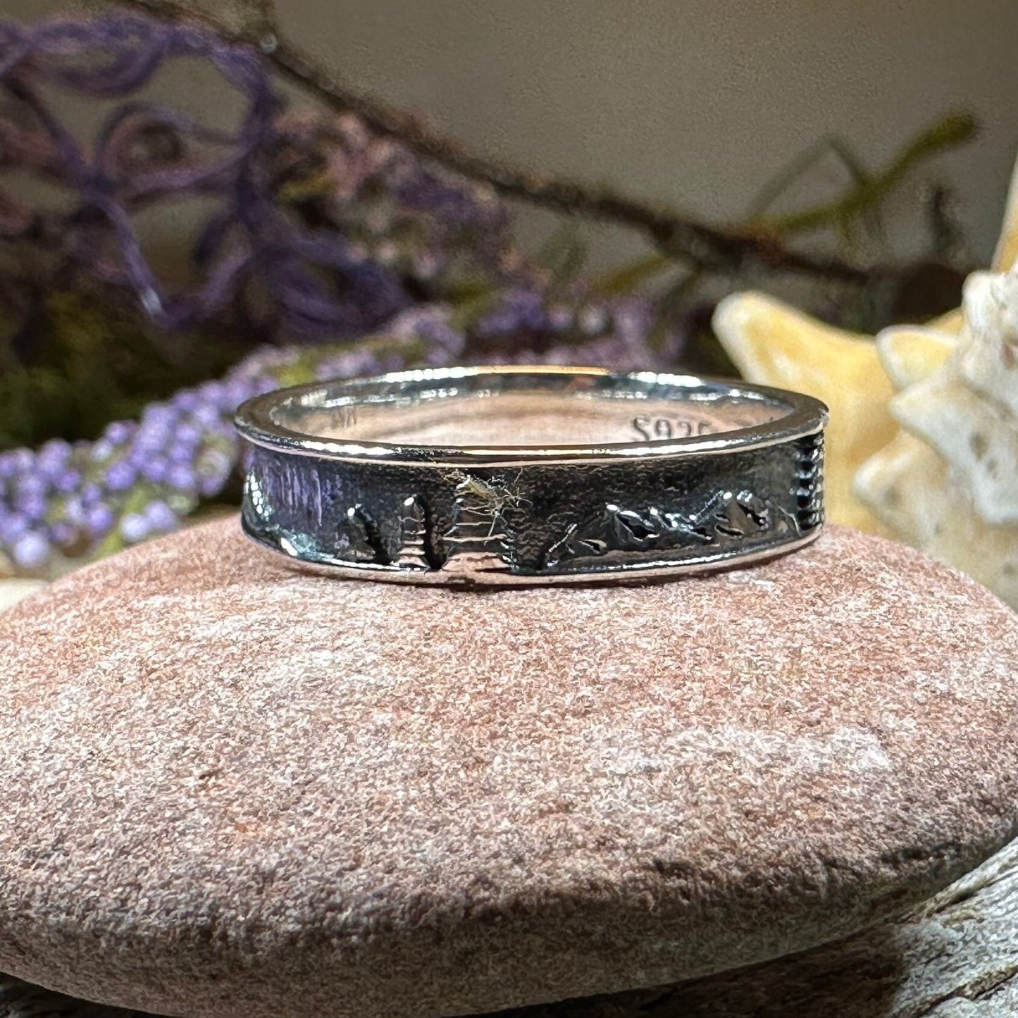 Minimalist Mountain Ring, Scottish Highlands Ring, Celtic Jewelry, Scotland Jewelry, HIker Jewelry, Wiccan Jewelry, Anniversary Gift