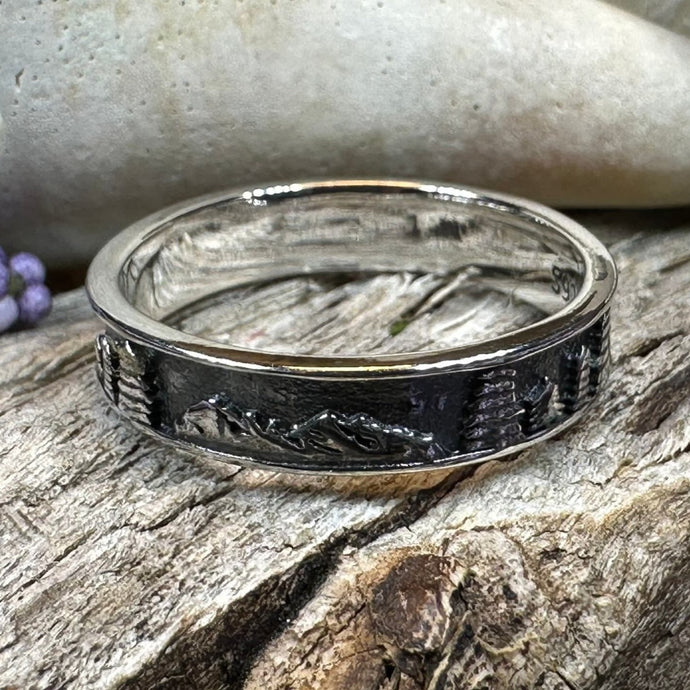 Minimalist Mountain Ring, Scottish Highlands Ring, Celtic Jewelry, Scotland Jewelry, HIker Jewelry, Wiccan Jewelry, Anniversary Gift