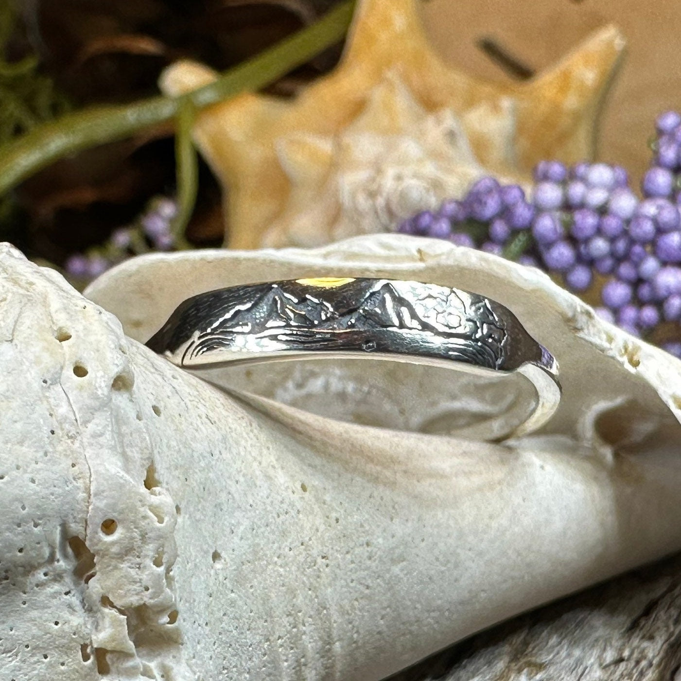 Minimalist Mountain Ring, Scottish Highlands Ring, Celtic Jewelry, Scotland Jewelry, HIker Jewelry, Wiccan Jewelry, Anniversary Gift
