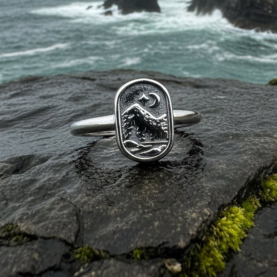 Minimalist Mountain Ring, Scottish Highlands Ring, Celtic Jewelry, Scotland Jewelry, HIker Jewelry, Wiccan Jewelry, Anniversary Gift