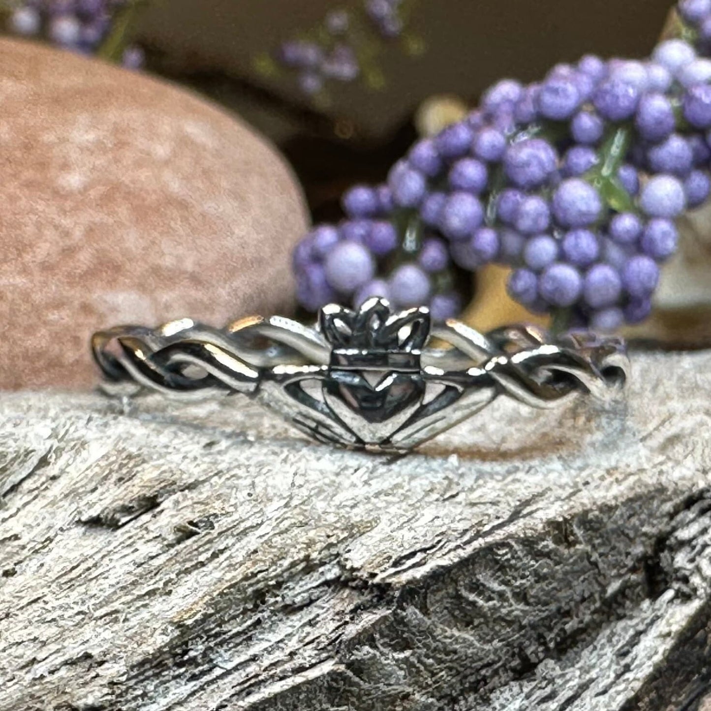 Claddagh Ring, Dainty Celtic Ring, Tiny Irish Ring, Celtic Knot Jewelry, Sterling Silver, Girlfriend Gift, Anniversary Gift, Minimalist Ring