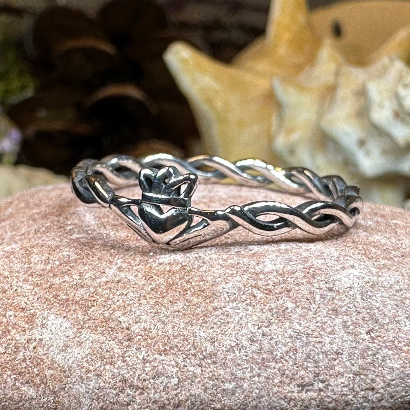 Claddagh Ring, Dainty Celtic Ring, Tiny Irish Ring, Celtic Knot Jewelry, Sterling Silver, Girlfriend Gift, Anniversary Gift, Minimalist Ring