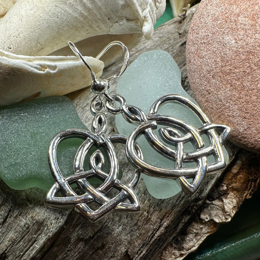 Mother's Knot Earrings, Celtic Knot Earrings, Ireland Jewelry, Dangle Earrings, New Mom Gift, Trinity Knot, Irish Gift, Mother Daughter Gift