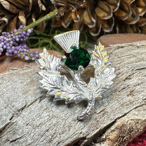Thistle Brooch, Celtic Jewelry, Scottish Pin, Bridal Jewelry, Anniversary Gift, Tartan Pin, Celtic Brooch, Scotland Jewelry, Outlander Pin