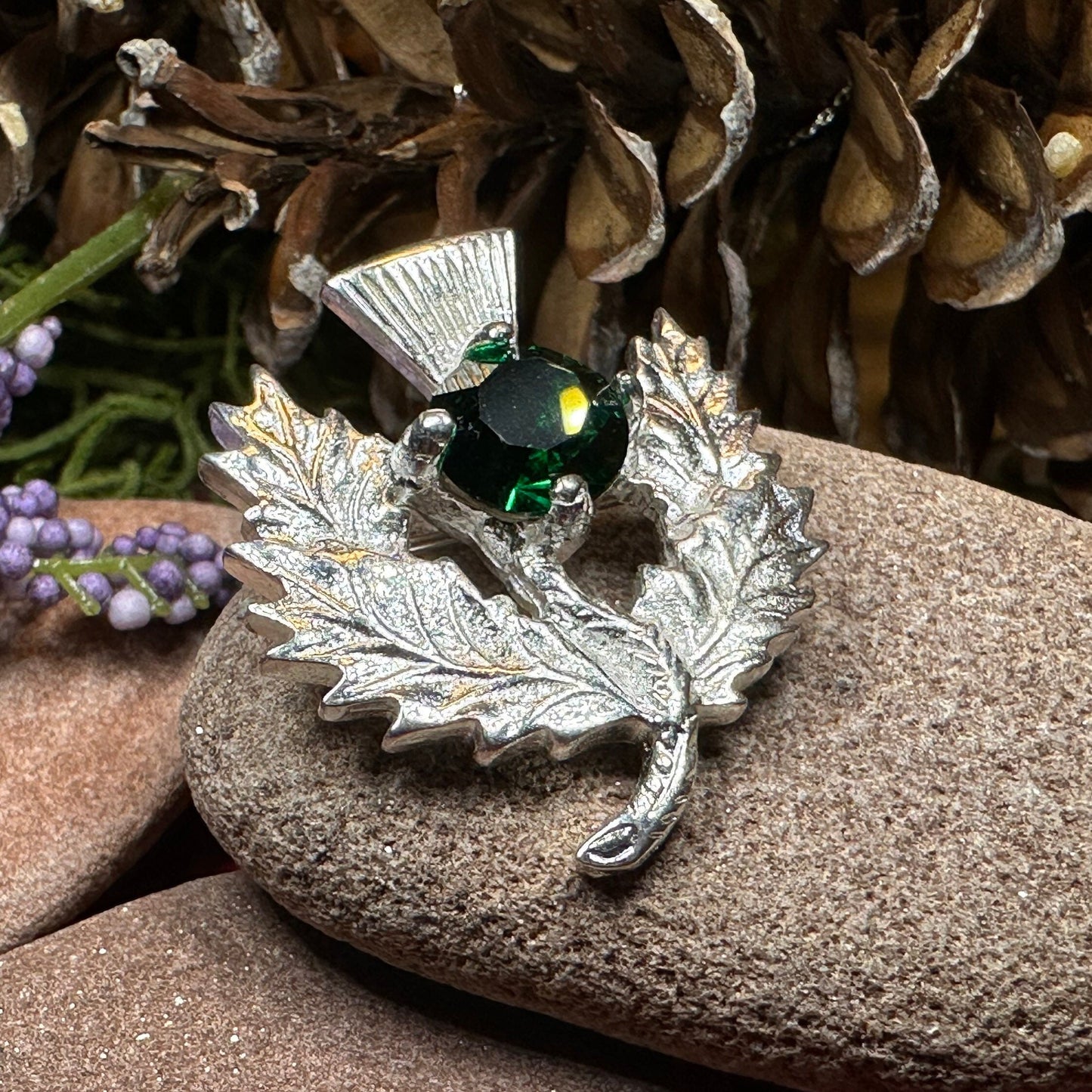 Thistle Brooch, Celtic Jewelry, Scottish Pin, Bridal Jewelry, Anniversary Gift, Tartan Pin, Celtic Brooch, Scotland Jewelry, Outlander Pin