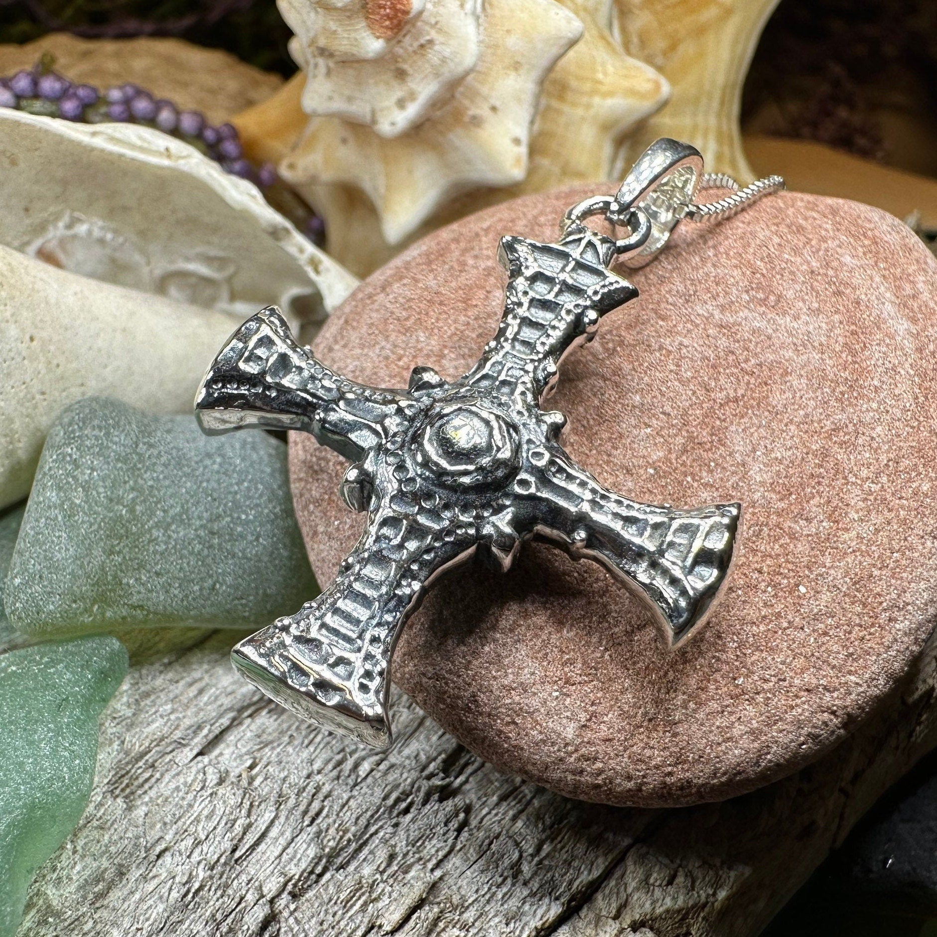Scottish Iona Celtic Cross Necklace – Celtic Crystal Design Jewelry