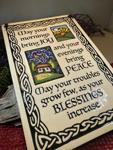 Irish Blessing Wall Art, Ireland Gift, Ceramic Wall Plaque, New Home Gift, Mother's Day Gift, Wedding Gift, Irish Decor, Religious Prayer