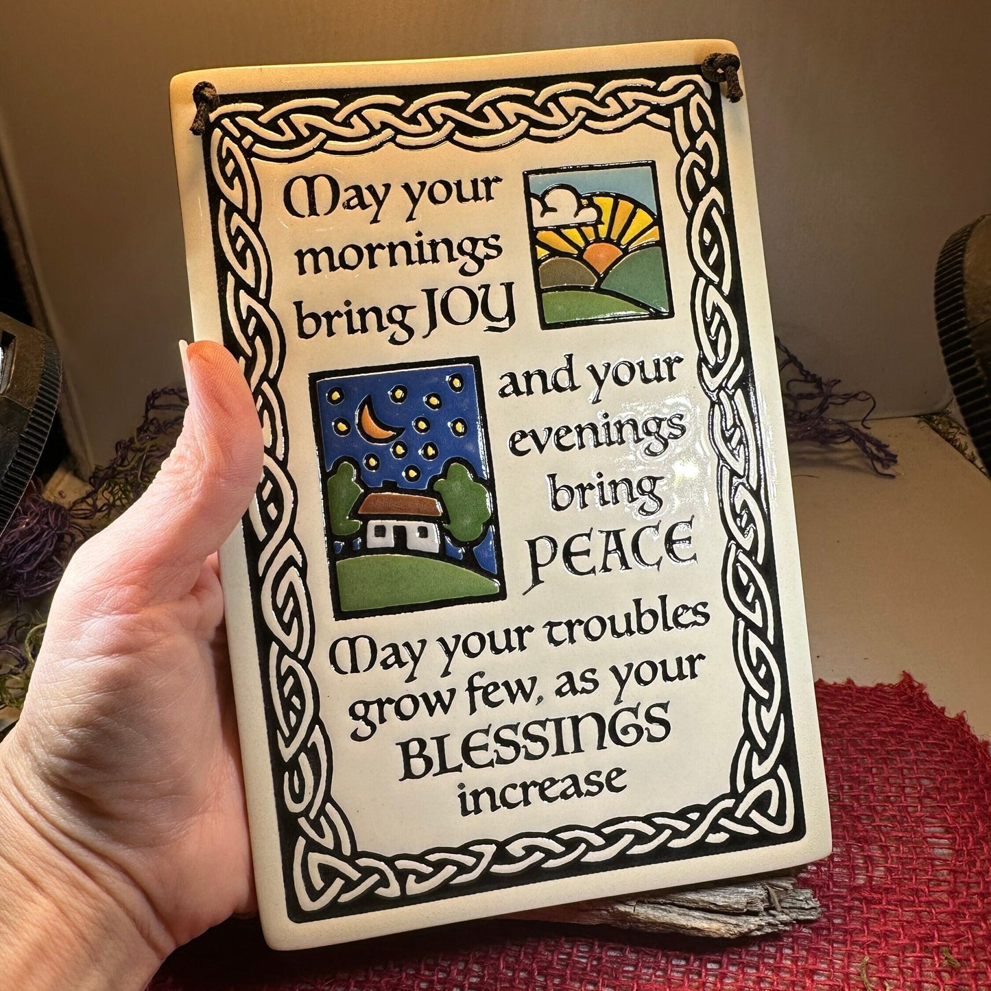 Irish Blessing Wall Art, Ireland Gift, Ceramic Wall Plaque, New Home Gift, Mother's Day Gift, Wedding Gift, Irish Decor, Religious Prayer
