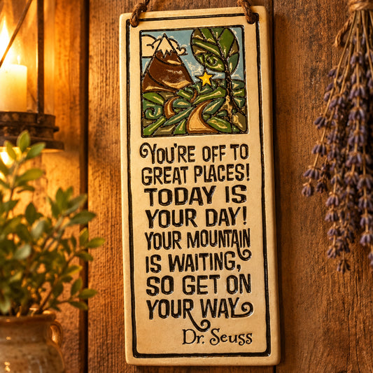 Encouragement Mountain Ceramic Wall Plaque — view 4