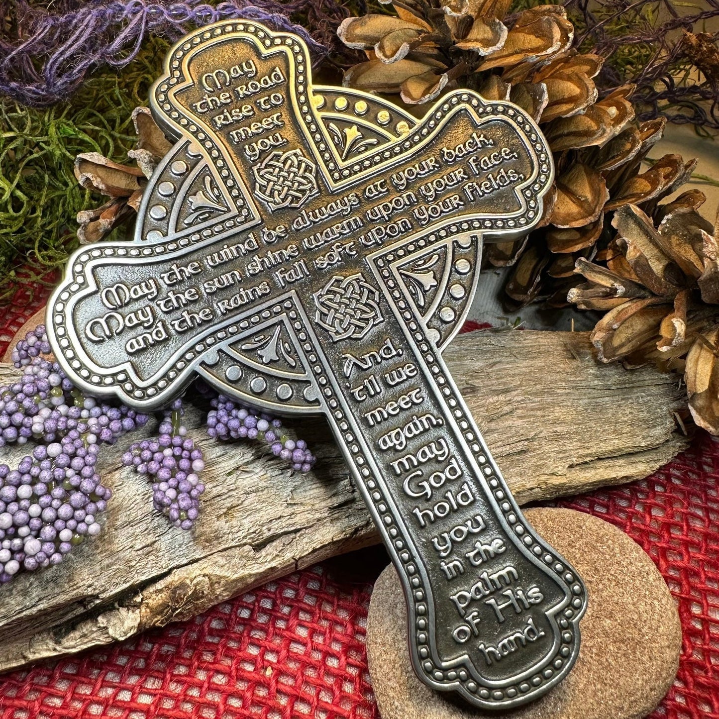 Irish Blessing Wall Cross, Ireland Gift, Pewter Celtic Cross, New Home Gift, Irish Cross Gift, Wedding Gift, Irish Decor, Religious Prayer
