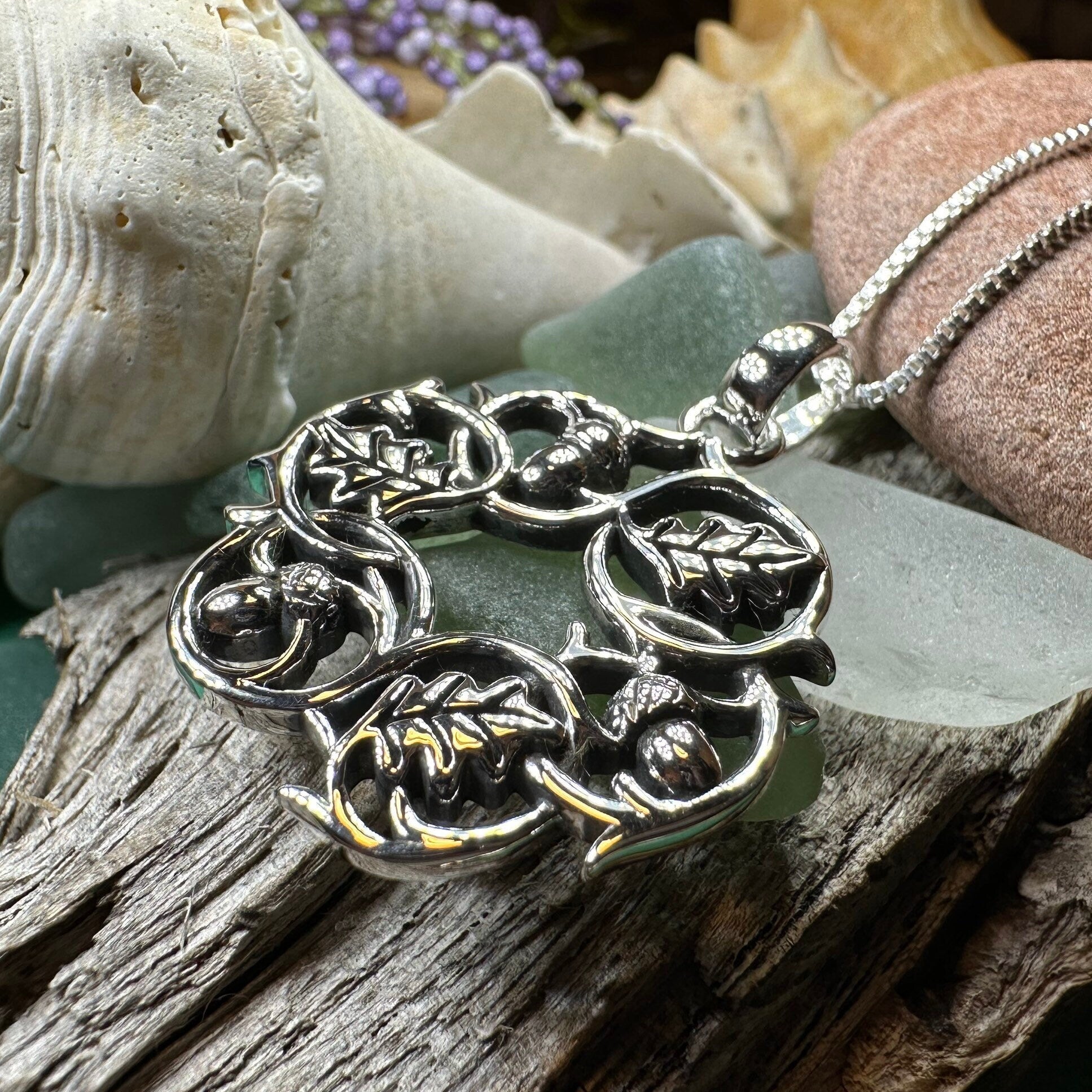 Oak Leaf Necklace, Celtic Jewelry, Acorn Jewelry, Ireland Gift, Irish Jewelry, Scotland Jewelry, Leaf Jewelry, Forest Gift, Graduation Gift
