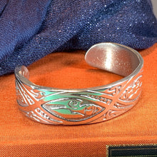 Load image into Gallery viewer, Celtic Knot Bracelet, Celtic Jewelry, Cuff Bracelet, Scotland Jewelry, Ireland Jewelry, Wife Gift, Scottish Gift, Celtic Birds Jewelry
