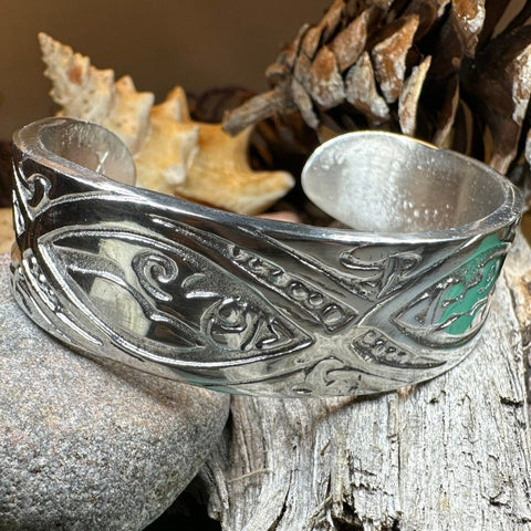 Load image into Gallery viewer, Celtic Knot Bracelet, Celtic Jewelry, Cuff Bracelet, Scotland Jewelry, Ireland Jewelry, Wife Gift, Scottish Gift, Celtic Birds Jewelry
