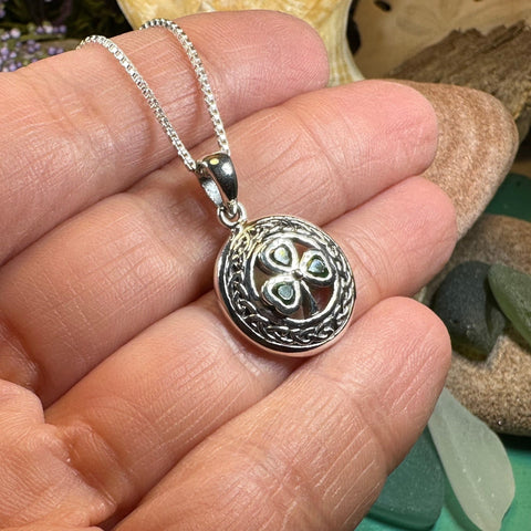 Load image into Gallery viewer, Shamrock Necklace, Clover Pendant, Irish Necklace, Irish Gift, Anniversary Gift, Emerald Ireland Jewelry, Friendship Gift, Celtic Necklace
