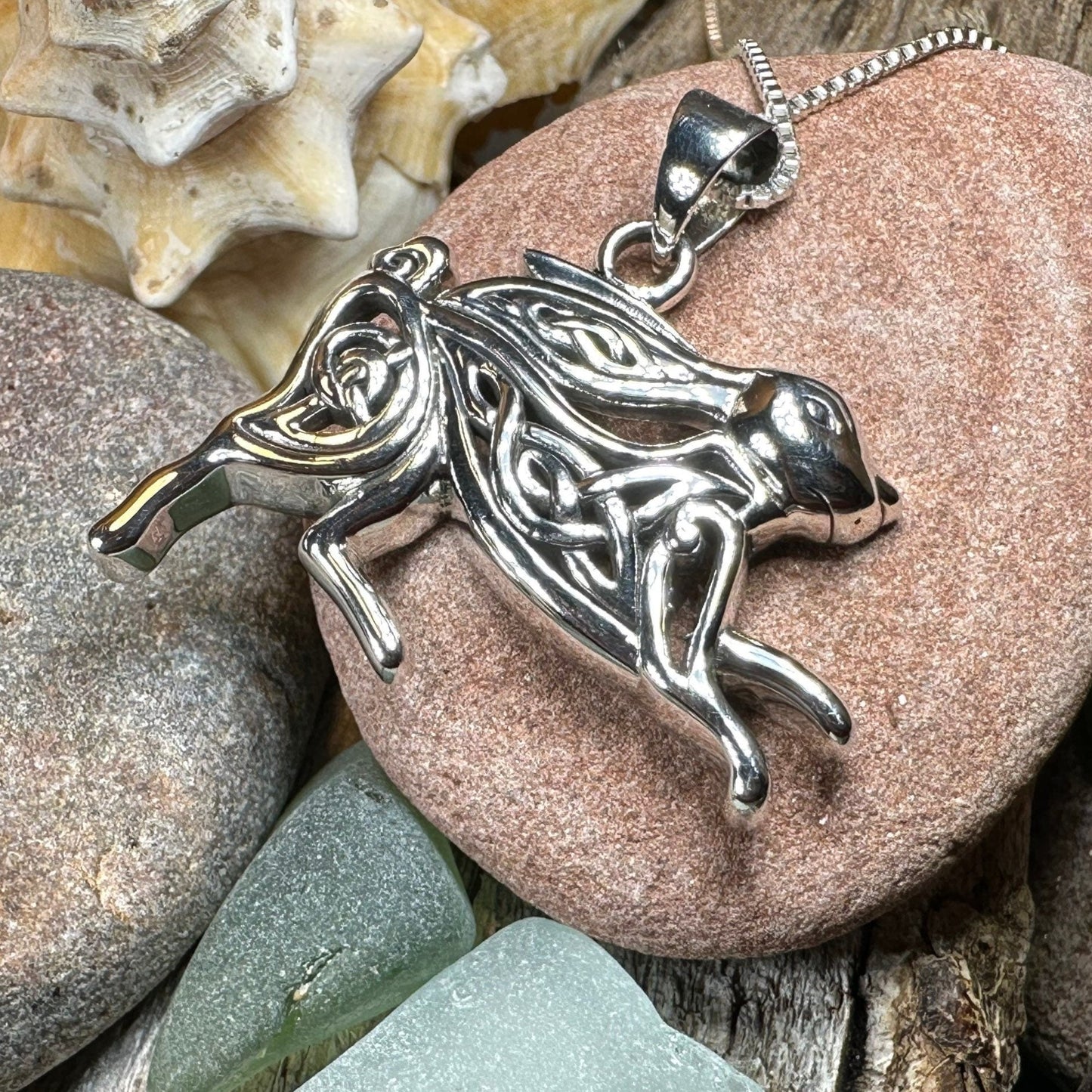 Celtic Rabbit Necklace, Nature Jewelry, Hare Jewelry, Hare Pendant, Animal Jewelry, New Beginnings, Inspirational Gift, Wife Gift, Mom Gift