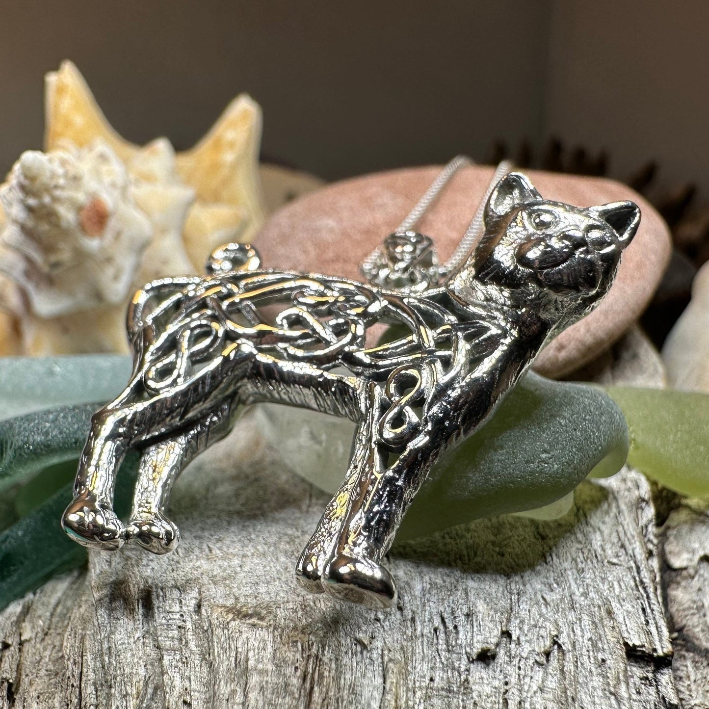 Shavella Celtic Cat Necklace — view 5